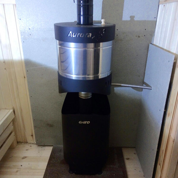 Монтаж печи для бани с баком Aurora TRIO